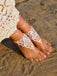 Solid Crochet Ankle Wrap Sandals - vintage fashion, retro style