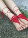 Solid Crochet Ankle Wrap Sandals - vintage fashion, retro style