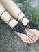 Solid Crochet Ankle Wrap Sandals - vintage fashion, retro style