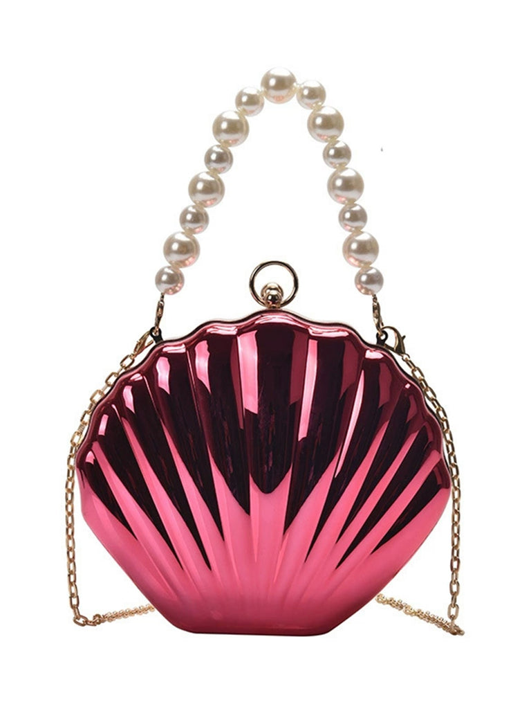 Solid Pearl Metal Shell Bag - vintage fashion, retro style