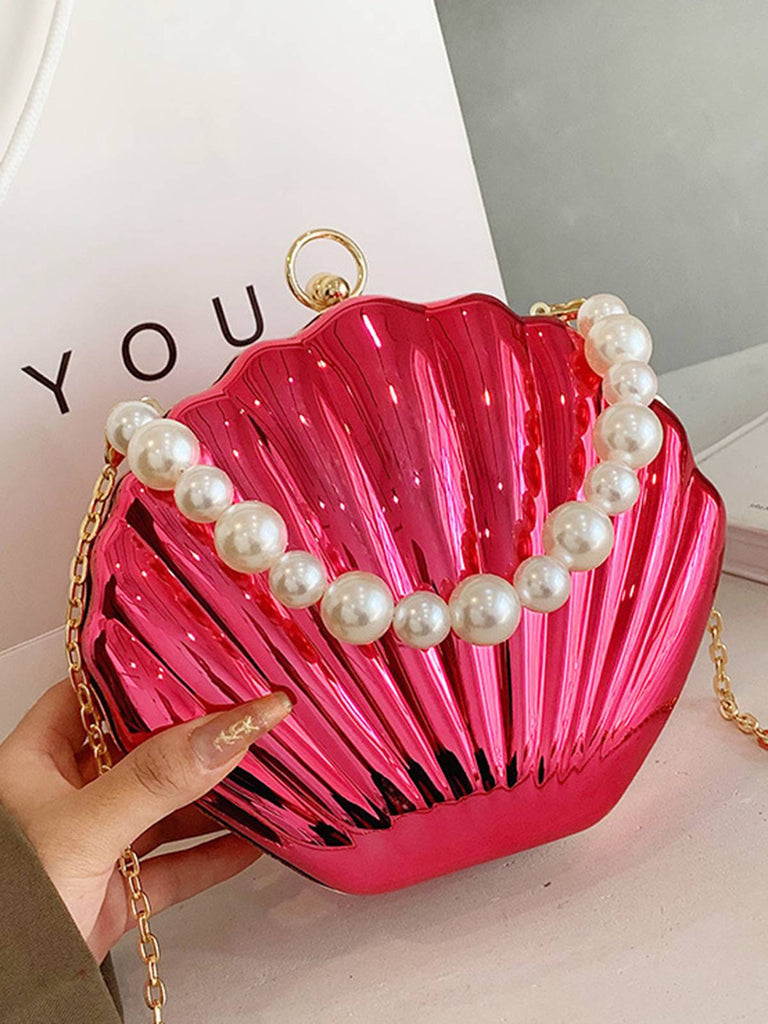 Solid Pearl Metal Shell Bag - vintage fashion, retro style