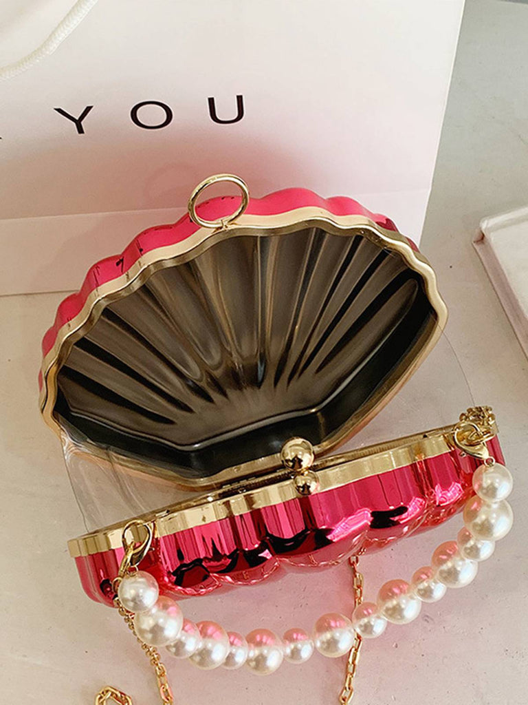 Solid Pearl Metal Shell Bag - vintage fashion, retro style
