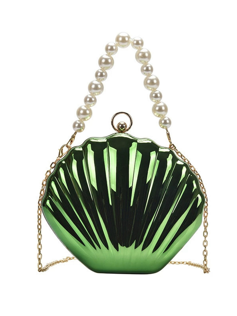 Solid Pearl Metal Shell Bag - vintage fashion, retro style