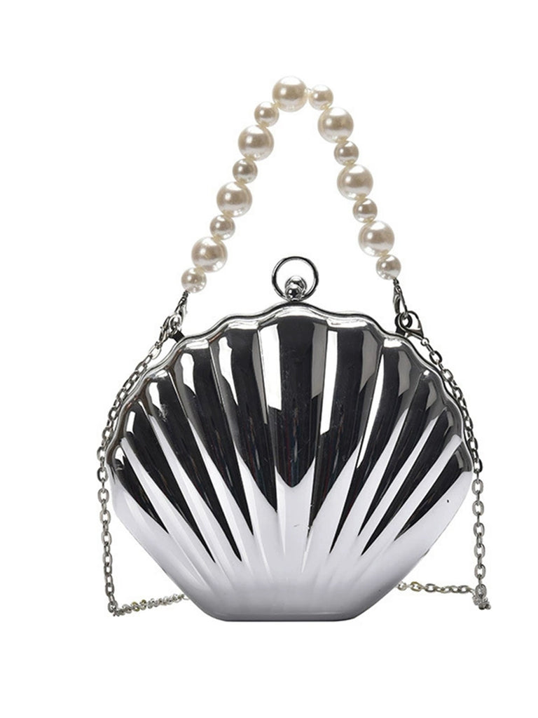 Solid Pearl Metal Shell Bag - vintage fashion, retro style