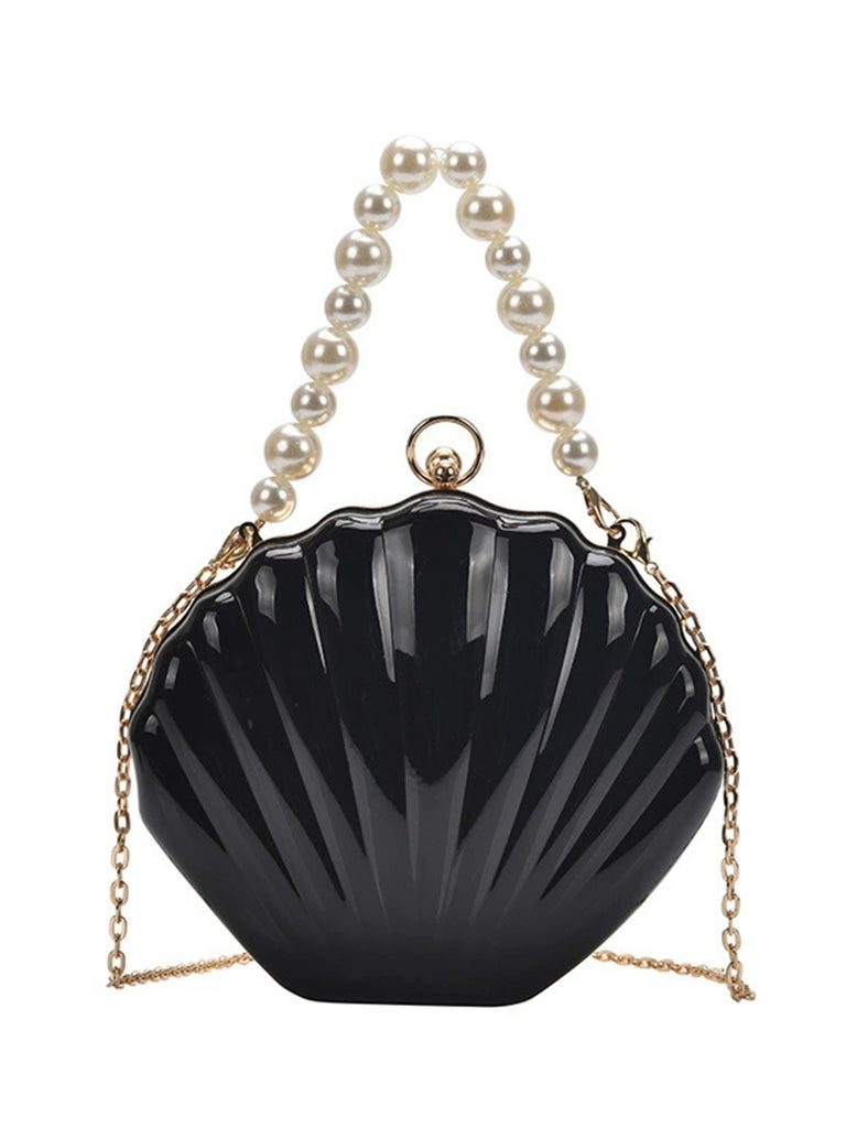 Solid Pearl Metal Shell Bag - vintage fashion, retro style
