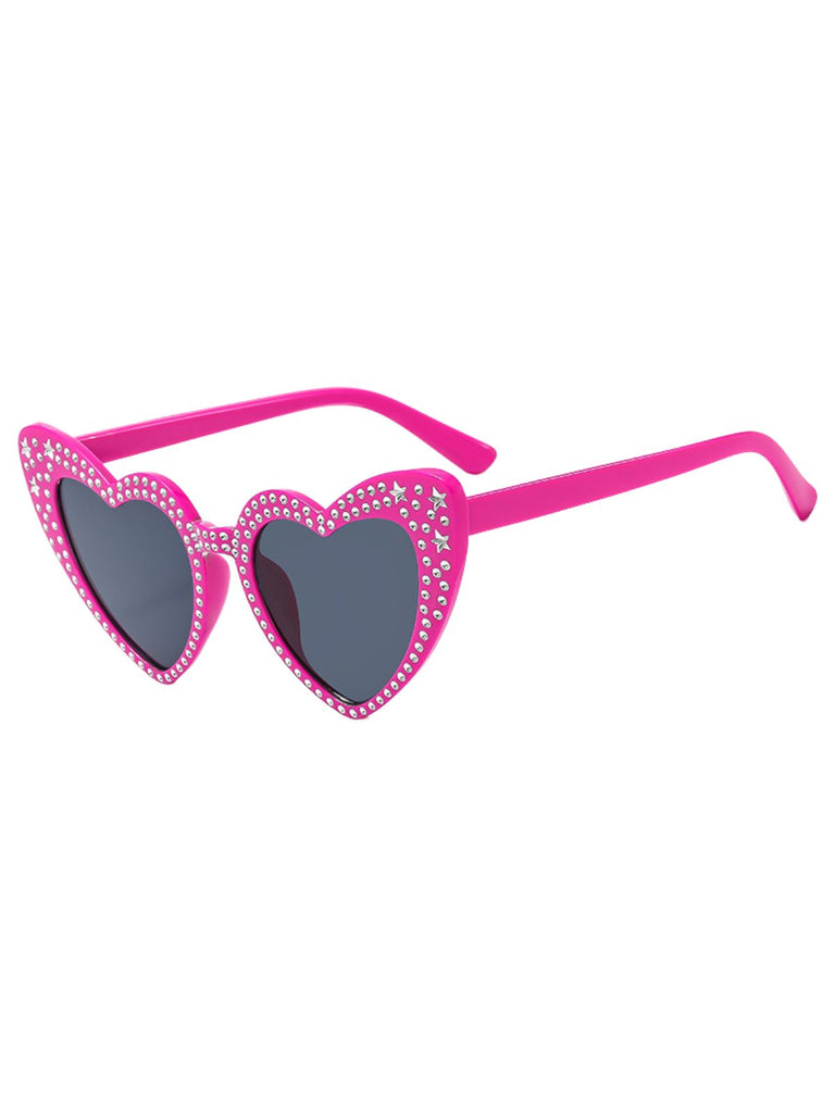 Solid Rhinestone Heart Frame Sunglasses — vintage vintage charm for her modern wardrobe