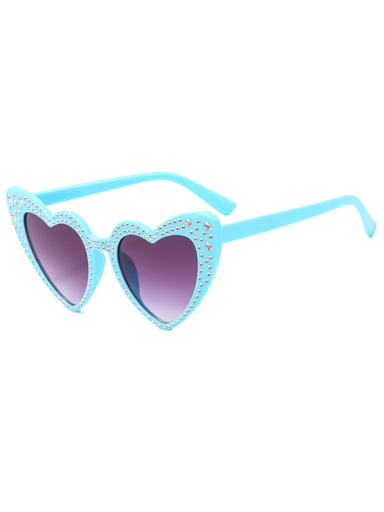 Solid Rhinestone Heart Frame Sunglasses: timeless vintage elegance she makes her own