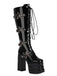 Star Button Gothic Platform High Heels Boots - vintage shoes, retro heels
