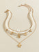 Starfish Seashell Pearl Layered Chain Necklace — vintage elegance in the palm of her hand