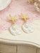 Starfish Shell Pearl Drop Earrings - vintage fashion, retro style