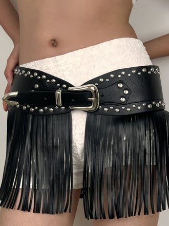 Steampunk Rivet Tassel Skirt Belt - vintage skirt, retro style