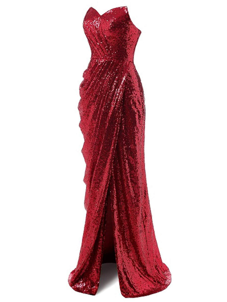 Strapless Sequin Bridesmaid Dress — a vintage silhouette that turns sidewalks into runways