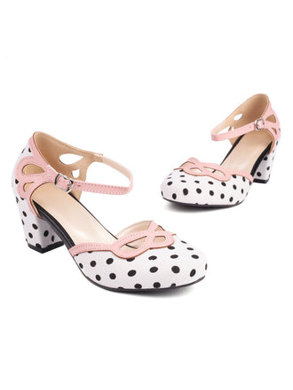 Stripe & Polka Dots Buckled High Heel Shoes: timeless style reimagined