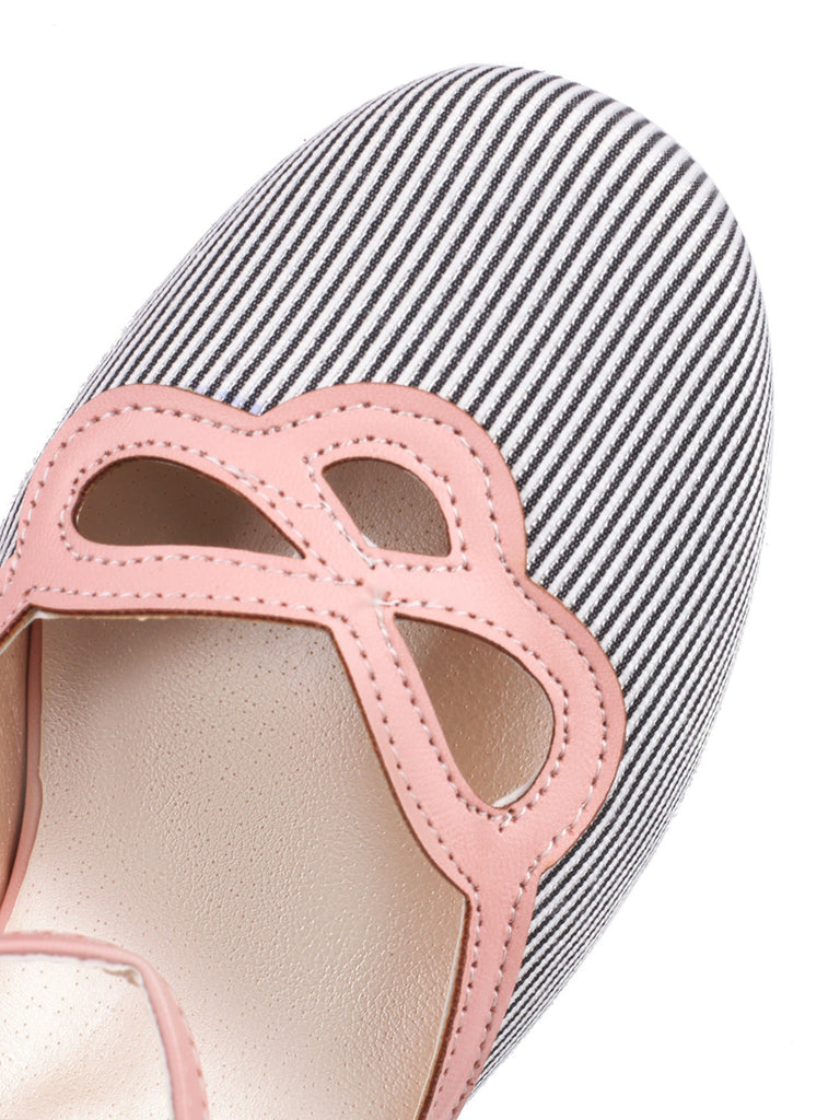 Stripe & Polka Dots Buckled High Heel Shoes: timeless style reimagined
