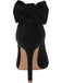 Suede Bow Ankle Strap Pointed Toe High Heel Shoes - vintage shoes, retro heels