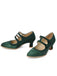 Suede Mary Jane Button Detail Heels - vintage shoes, retro heels