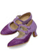 Suede Mary Jane Button Detail Heels - vintage shoes, retro heels