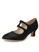 Suede Mary Jane Button Detail Heels - vintage shoes, retro heels