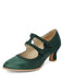 Suede Mary Jane Button Detail Heels - vintage shoes, retro heels