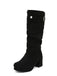 Suede Slouch Block Heel Mid Boots - vintage shoes, retro heels