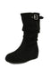 Suede Wedge Buckle Detail Boots - vintage fashion, retro style