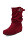 Suede Wedge Buckle Detail Boots - vintage fashion, retro style