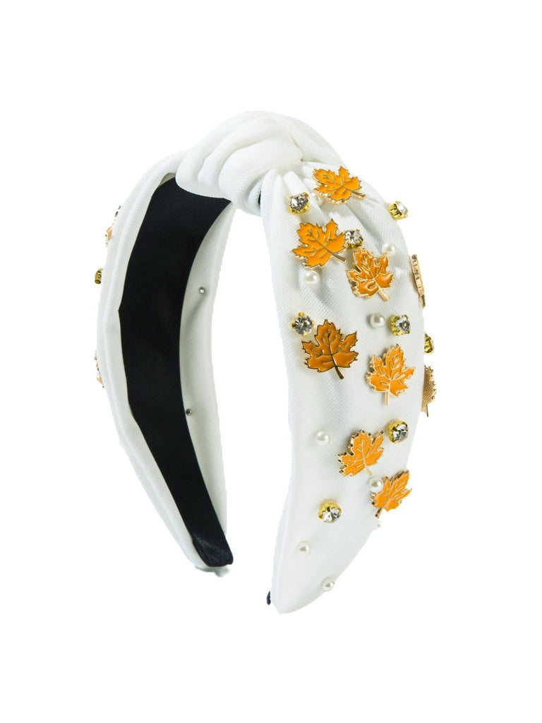 Thanksgiving Alloy Maple Leaf & Turkey Rhinestone Headband - vintage fashion, retro style