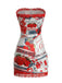 True Red 1960s Cherry Newspaper Strapless Dress - vintage dress, retro fashion for vintage lovers