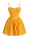 Turmeric 1950s Floral Embroidery Lace Backless Dress, vintage dress, retro fashion, rockabilly, pin-up fashion - perfect for women who love vintage and retro fashion