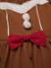 Turmeric 1950s Gingerbread Man Plush Trim Dress, vintage dress, retro fashion, rockabilly, pin-up fashion - perfect for women who love vintage and retro fashion