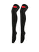 This Valentine Heart Lip High-Thigh Socks whispers vintage secrets to those who notice