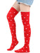 This Valentine Heart Lip High-Thigh Socks whispers vintage secrets to those who notice