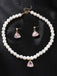 Valentine Imitation Pearl Necklace Rhinestoned | vintage jewelry, Art Deco