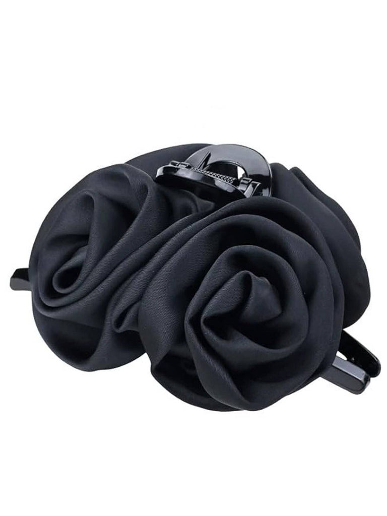 Valentine's Day 3D Floral Satin Hair Claw Clip - vintage fashion, retro style