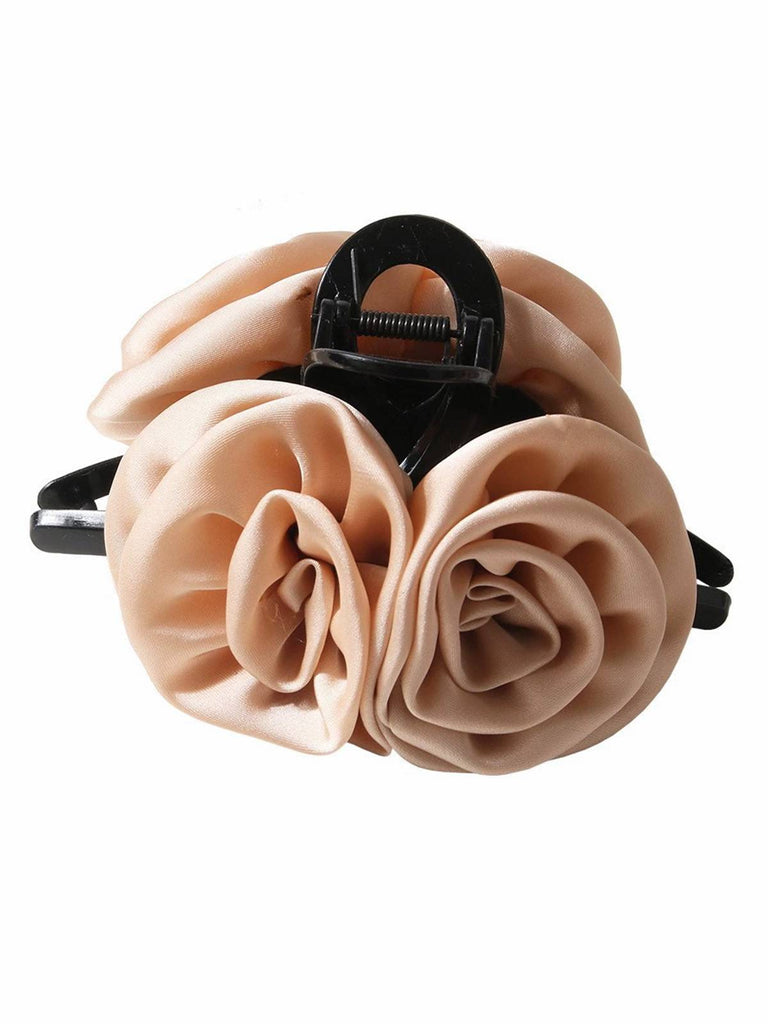 Valentine's Day 3D Floral Satin Hair Claw Clip - vintage fashion, retro style