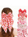 Valentine's Day Heart Print Bow Hairpin - vintage fashion, retro style