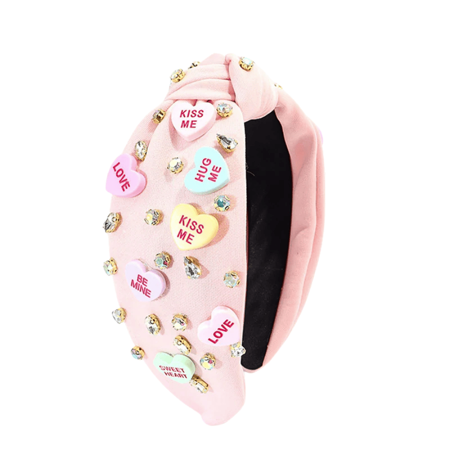 Valentine's Day Heart Rhinestones Headband - vintage fashion, retro style