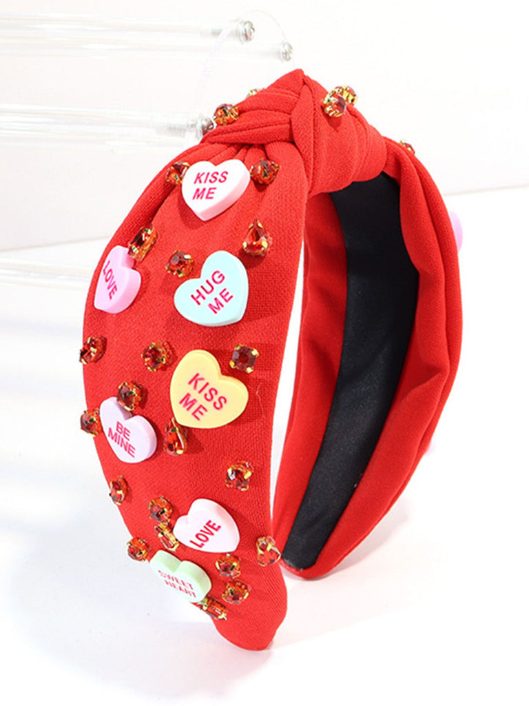 Valentine's Day Heart Rhinestones Headband - vintage fashion, retro style