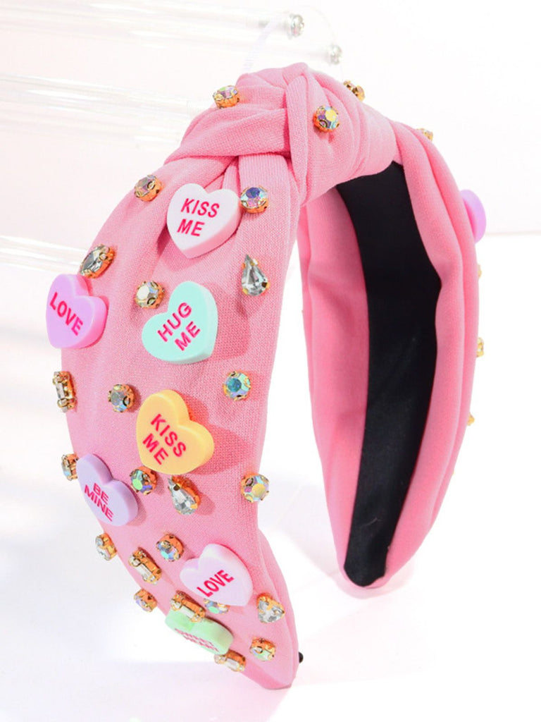 Valentine's Day Heart Rhinestones Headband - vintage fashion, retro style
