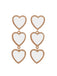 Valentine's Day Triple Heart-Shaped Pendant Earrings - vintage fashion, retro style