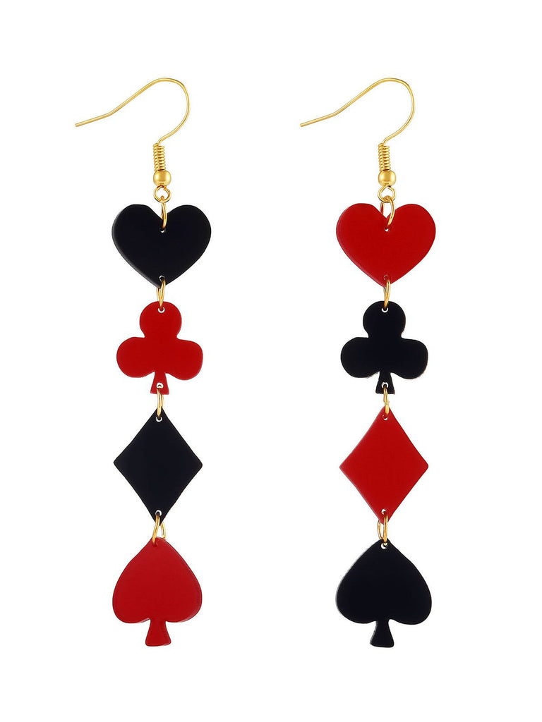 Valentine's Poker Card Suit Combo Earrings - vintage fashion, retro style