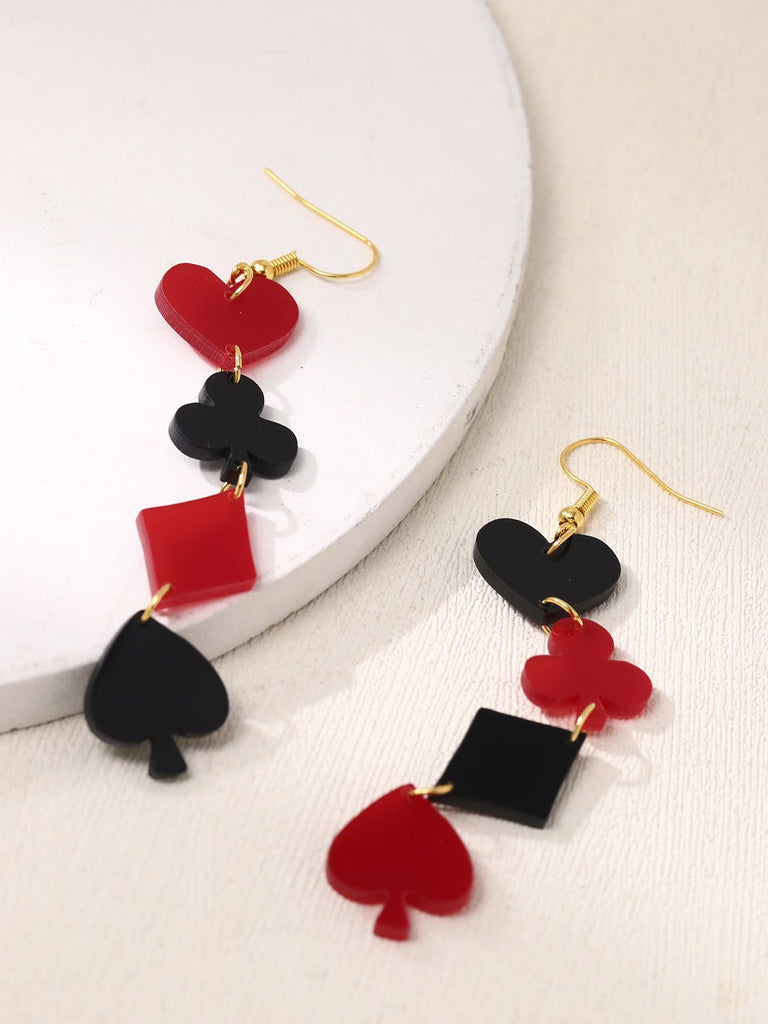 Valentine's Poker Card Suit Combo Earrings - vintage fashion, retro style