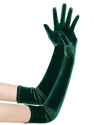 She adds this Velvet Party Solid Vintage Long Gloves and suddenly it's 1950s perfection