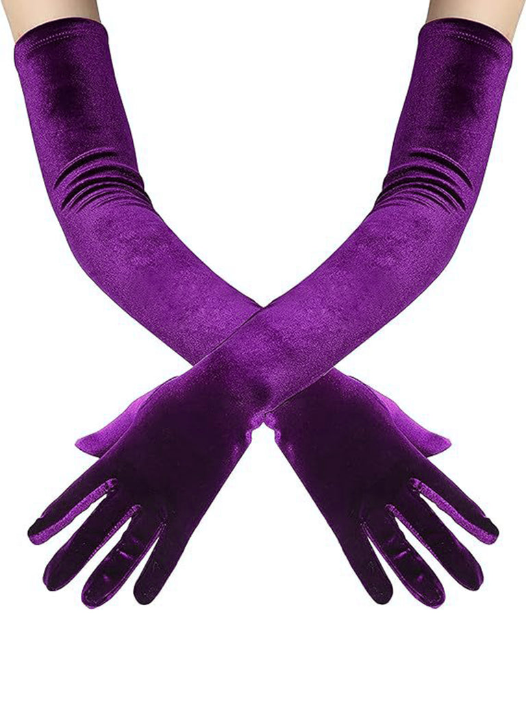 This Velvet Party Solid Vintage Long Gloves carries 1950s stories waiting to be told