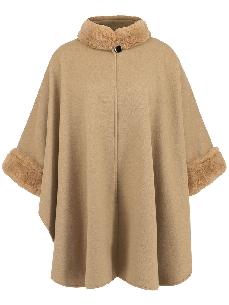 Vintage 1950s Faux Fur Cloak Coat - vintage fashion, retro style