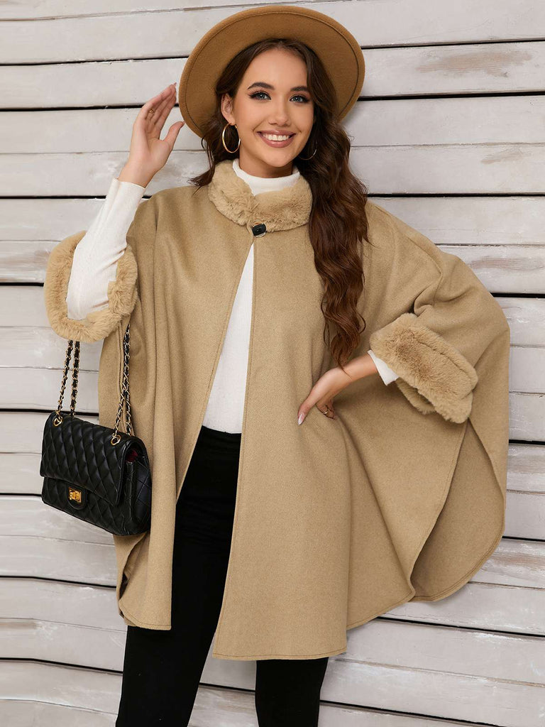 Vintage 1950s Faux Fur Cloak Coat - vintage fashion, retro style