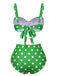 Vintage 1950s Polka Dots Strap Swimsuit, vintage swimsuit, pin-up swimwear - perfect for women who love vintage and retro fashion