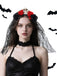 Vintage 3D Skull Roses Lace Veil Headband - vintage fashion, retro style