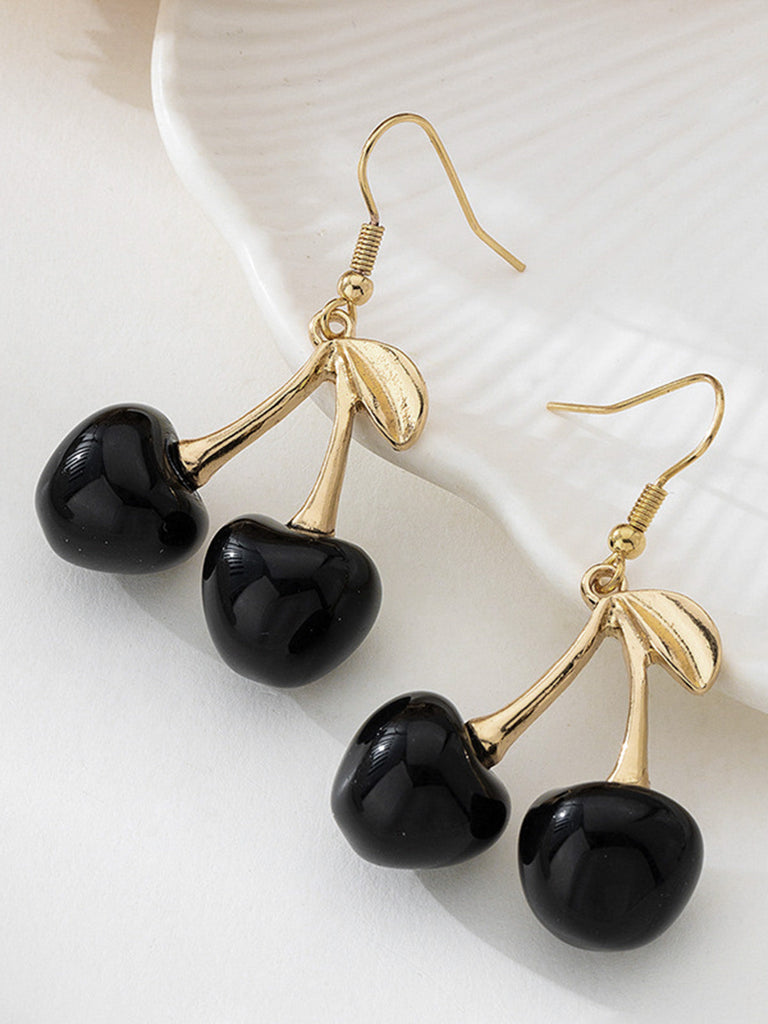 Vintage Black Cherry Drop Earrings - vintage jewelry, Art Deco for vintage lovers