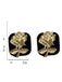 Vintage Black & Gold Cubic Flower Earrings: 1950s detail work for the woman who notices